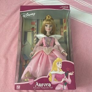 NEW Porcelain Aurora Disney Princess Doll Brass Key Royal Holiday Keepsake Doll